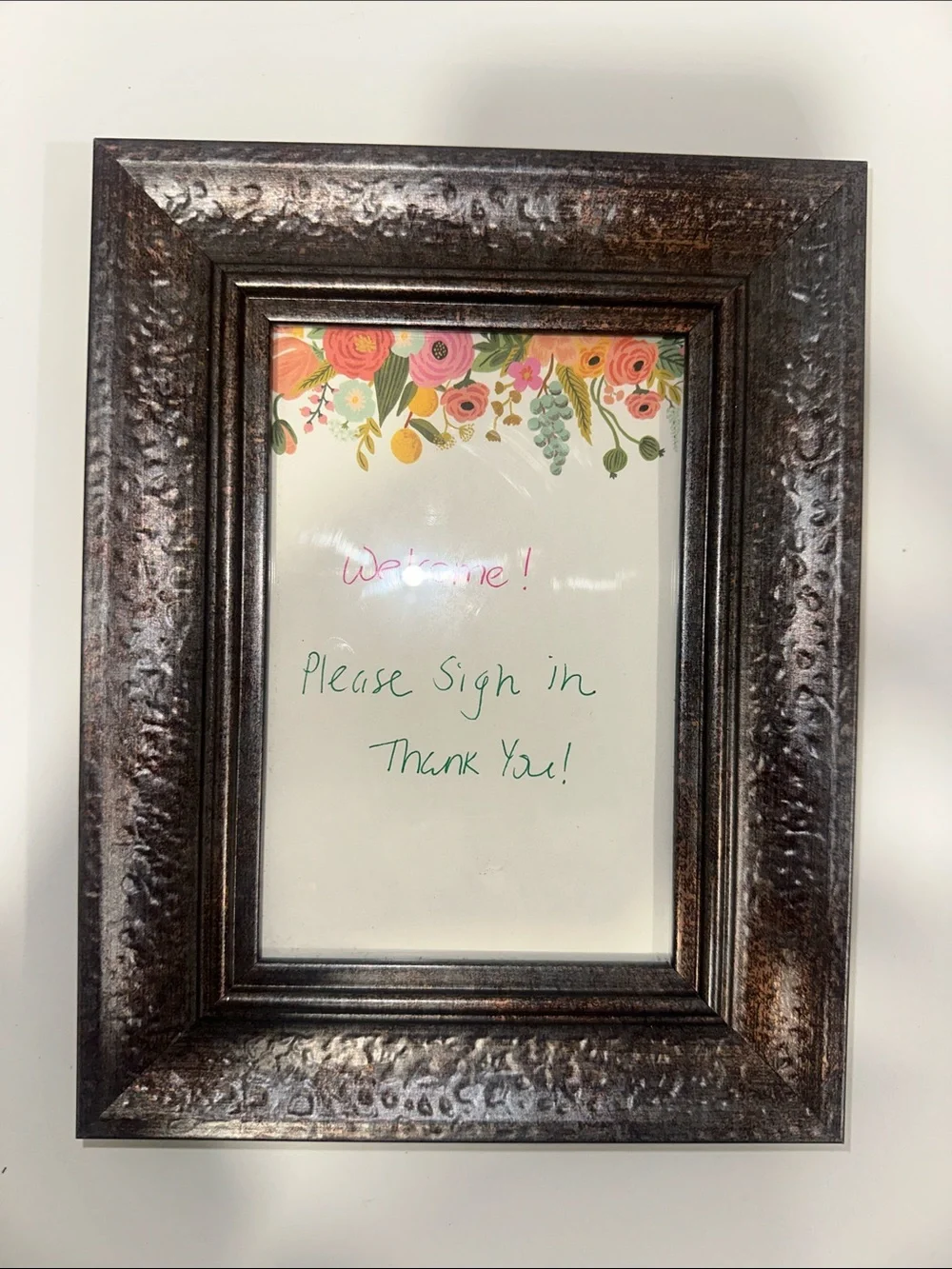 Brass Finish Indented Design 4 x 6 Hang Both Ways or Desk Top Picture Frame